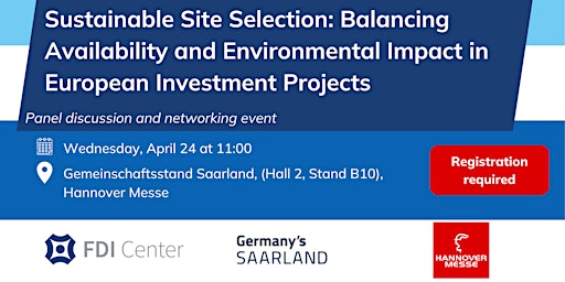 Hauptbild für Sustainable Site Selection - Panel Discussion and Networking Event