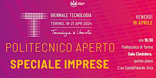 Primaire afbeelding van Politecnico Aperto Speciale Imprese - Biennale Tecnologia 2024