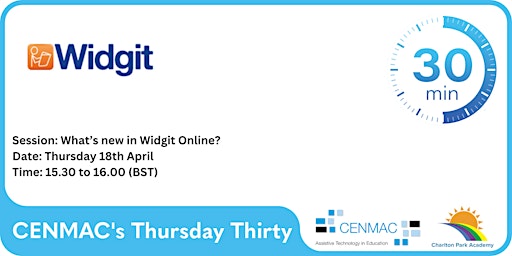 Imagem principal do evento CENMAC's Thursday Thirty - What’s new in Widgit Online