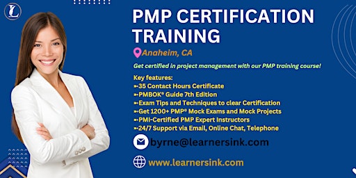 Primaire afbeelding van PMP Exam Prep Instructor-led Certification Training Course in Anaheim, CA