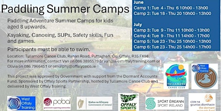 Offaly SP's  Urban Outdoor Adventure Project, 3 Day Paddling Summer Camp 6