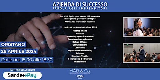 Imagem principal do evento Azienda di Successo - Oristano | 26/04/24