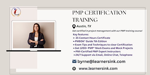 Primaire afbeelding van PMP Exam Prep Instructor-led Certification Training Course in Austin, TX