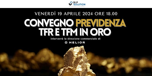 Imagem principal de Convegno previdenza  TFR e TFM in oro