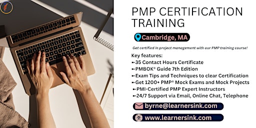 Primaire afbeelding van PMP Exam Prep Instructor-led Certification Training Course in Cambridge, MA