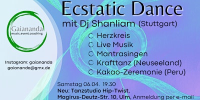 Hauptbild für Ecstatic Dance mit DJ Shanliam in Ulm