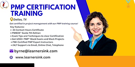 Primaire afbeelding van PMP Exam Prep Instructor-led Certification Training Course in Dallas, TX