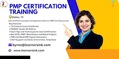 Primaire afbeelding van PMP Exam Prep Instructor-led Certification Training Course in Dallas, TX