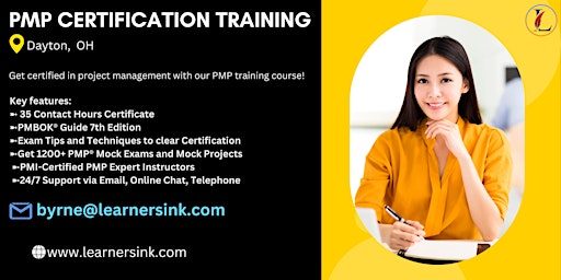 Primaire afbeelding van PMP Exam Prep Instructor-led Certification Training Course in Dayton, OH