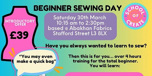 Imagen principal de Beginners Sewing Day