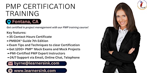 Primaire afbeelding van PMP Exam Prep Instructor-led Certification Training Course in Fontana, CA