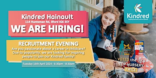 Imagen principal de Recruitment Event at Kindred Hainault Nursery  - 16th April 2024