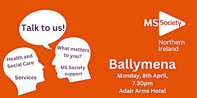 Imagem principal de MS Society NI  Listening Event - Adair Arms Hotel, Ballymena