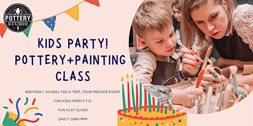 Kids' Pottery+Painting Party