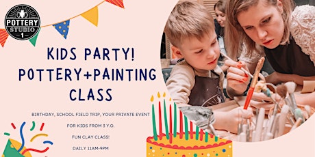 Kids' Pottery+Painting Party