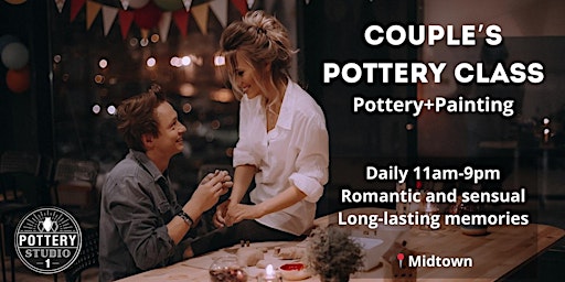 Imagem principal do evento Love and Clay: Couple's Pottery Class PLUS - Midtown