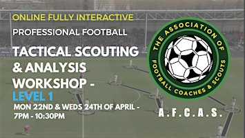 Imagem principal do evento PROFESSIONAL FOOTBALL - TACTICAL SCOUTING AND ANALYSIS WORKSHOP - LEVEL 1