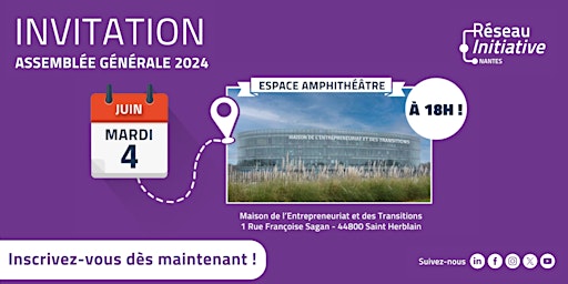 Immagine principale di Assemblée Générale 2024 de Réseau Initiative Nantes 