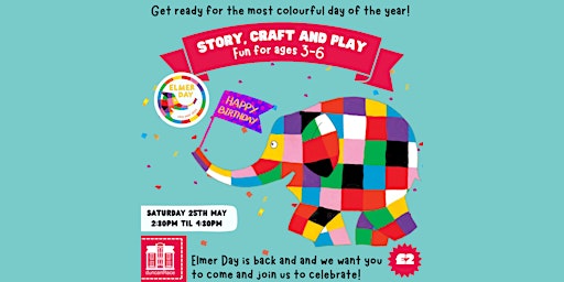 Imagem principal do evento Story, Craft & Play at Duncan Place (ages 3 to 6) - Elmer Day Celebration