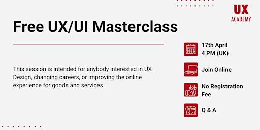 Primaire afbeelding van Free UX/UI Masterclass