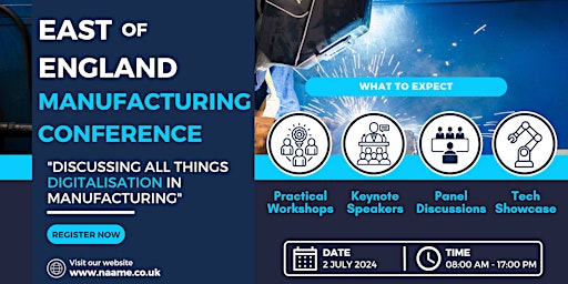 Immagine principale di East of England Manufacturing Conference - Digitalisation in Manufacturing 