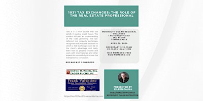 1031 Tax Exchanges: The Role of the Real Estate Professional primary image