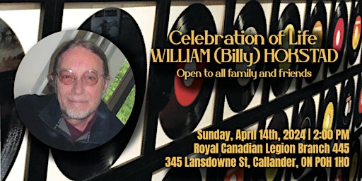 Imagem principal do evento Celebration of Life: William "Billy" Hokstad