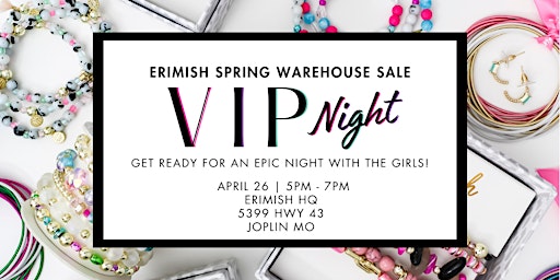 Imagem principal do evento Erimish Warehouse Sale VIP Night Tickets