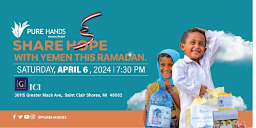 Imagem principal do evento Share Hope With Yemen This Ramadan | Saint Clair, MI