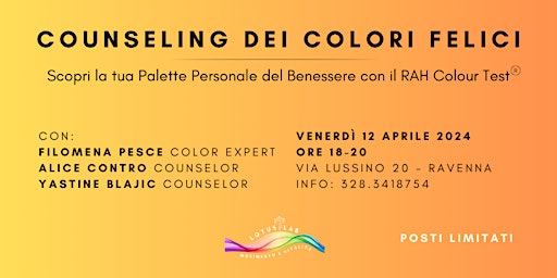 Image principale de COUNSELING DEI COLORI FELICI con il RAH Colour Test