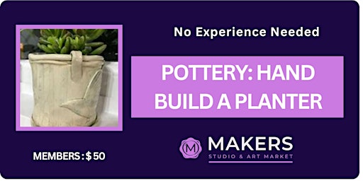 Imagem principal do evento Pottery: Hand Build a Planter