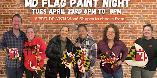 Primaire afbeelding van MD Flag Wood Sign Paint Night @ NEO Pizza Annapolis  Maryland Craft Parties