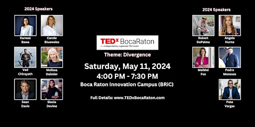 Hauptbild für TEDxBocaRaton 2024 hosted at BRiC