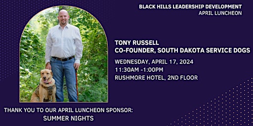 April BHLD Luncheon with Tony Russell, Co-Founder SD Service Dogs primary image