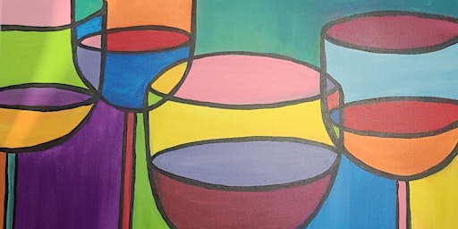 Color-Blocked Wine - Paint and Sip by Classpop!™ primary image