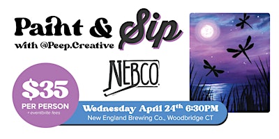 Primaire afbeelding van Whimsical Dragonfly Paint & Sip @ New England Brewing!