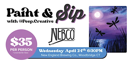 Hauptbild für Whimsical Dragonfly Paint & Sip @ New England Brewing!