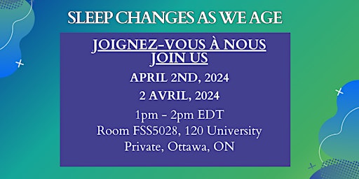 Sleep Changes As We Age / Les changements du sommeil avec l'âge primary image