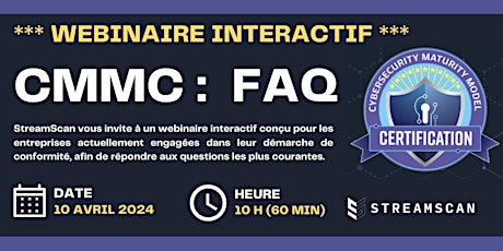 Image principale de Webinaire interactif CMMC : FAQ