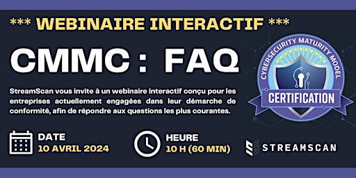 Image principale de Webinaire interactif CMMC : FAQ