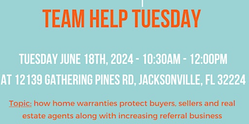 Immagine principale di Team Help Tuesday - Home Warranties 