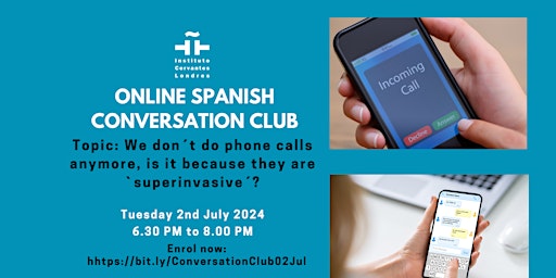 Primaire afbeelding van Online Spanish Conversation Club - Tuesday, 2 July 2024 - 6.30 PM