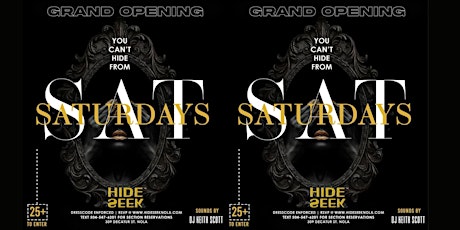 THE ADULT PLAYGROUND @ HIDE/SEEK EVERY SATURDAY (25+)