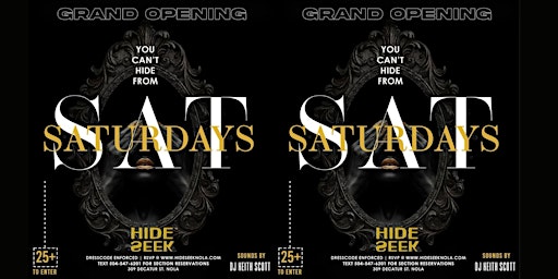 Imagem principal do evento THE ADULT PLAYGROUND @ HIDE/SEEK EVERY SATURDAY (25+)