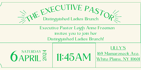 Executive Pastor Distinguished Ladies Brunch