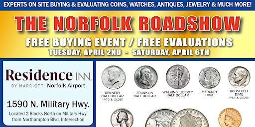 Primaire afbeelding van Come Join Us For Our Annual Norfolk, VA Roadshow!