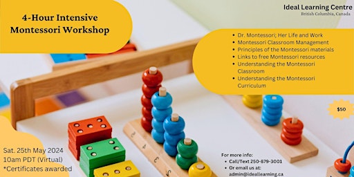 Primaire afbeelding van 4-Hour Intensive Montessori Workshop
