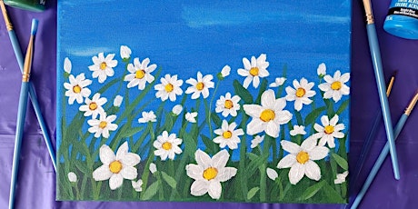 Acrylic Painting- Paint a field of daisies