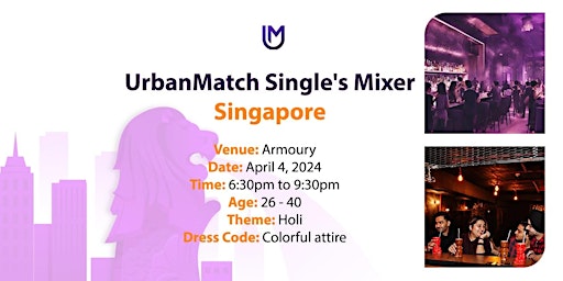 Primaire afbeelding van UrbanMatch Single's Mixer - Singapore