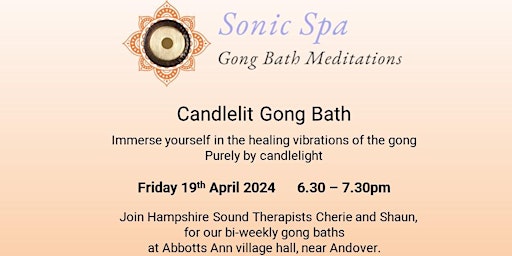 Image principale de Sonic Spa Candlelit Gong Bath Meditation - 19th April